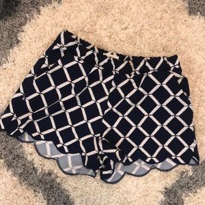 Blue and white pattern shorts
